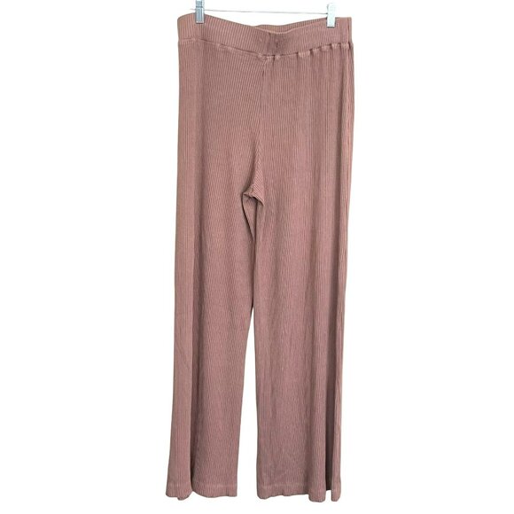L'Agence XL Brown Ribbed Wide-Leg Pullon Ribbed Pants Sz XL NWOT - Picture 2 of 6